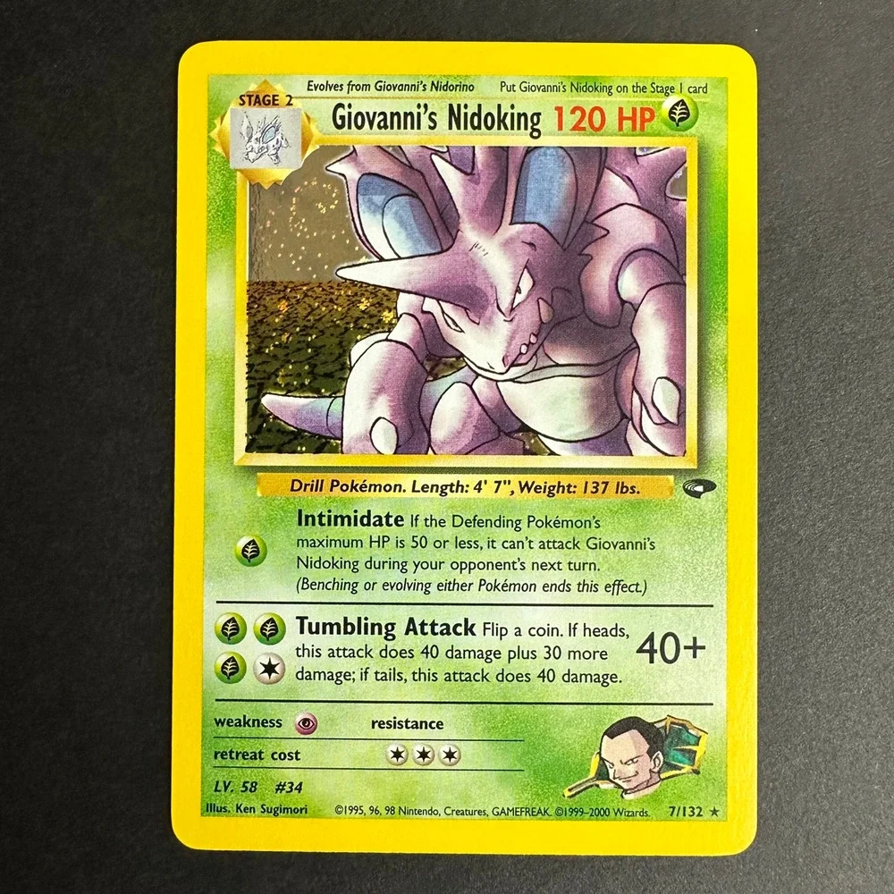 Pokemon TCG Giovanni's Nidoking Gym Challenge 007/132 Holo Rare NM/LP SWIRL